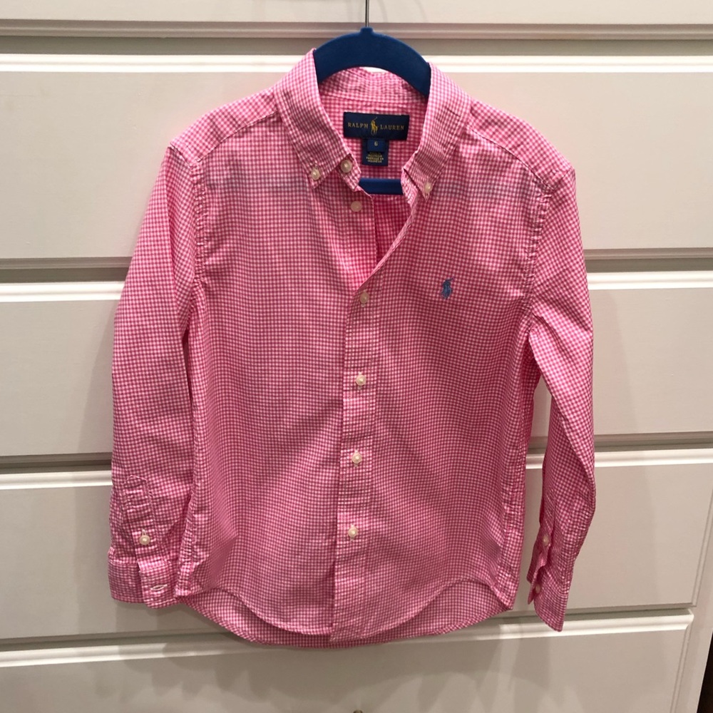 Boys Ralph Lauren dress shirt button EASTER 🐣